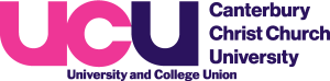 UCU colour logo with Canterbury Christ Church University text to the right of logo